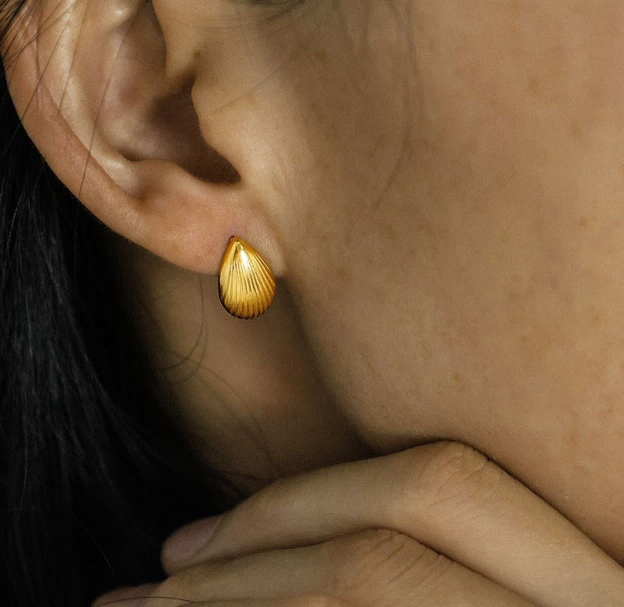 Brinco concha aço inoxidável