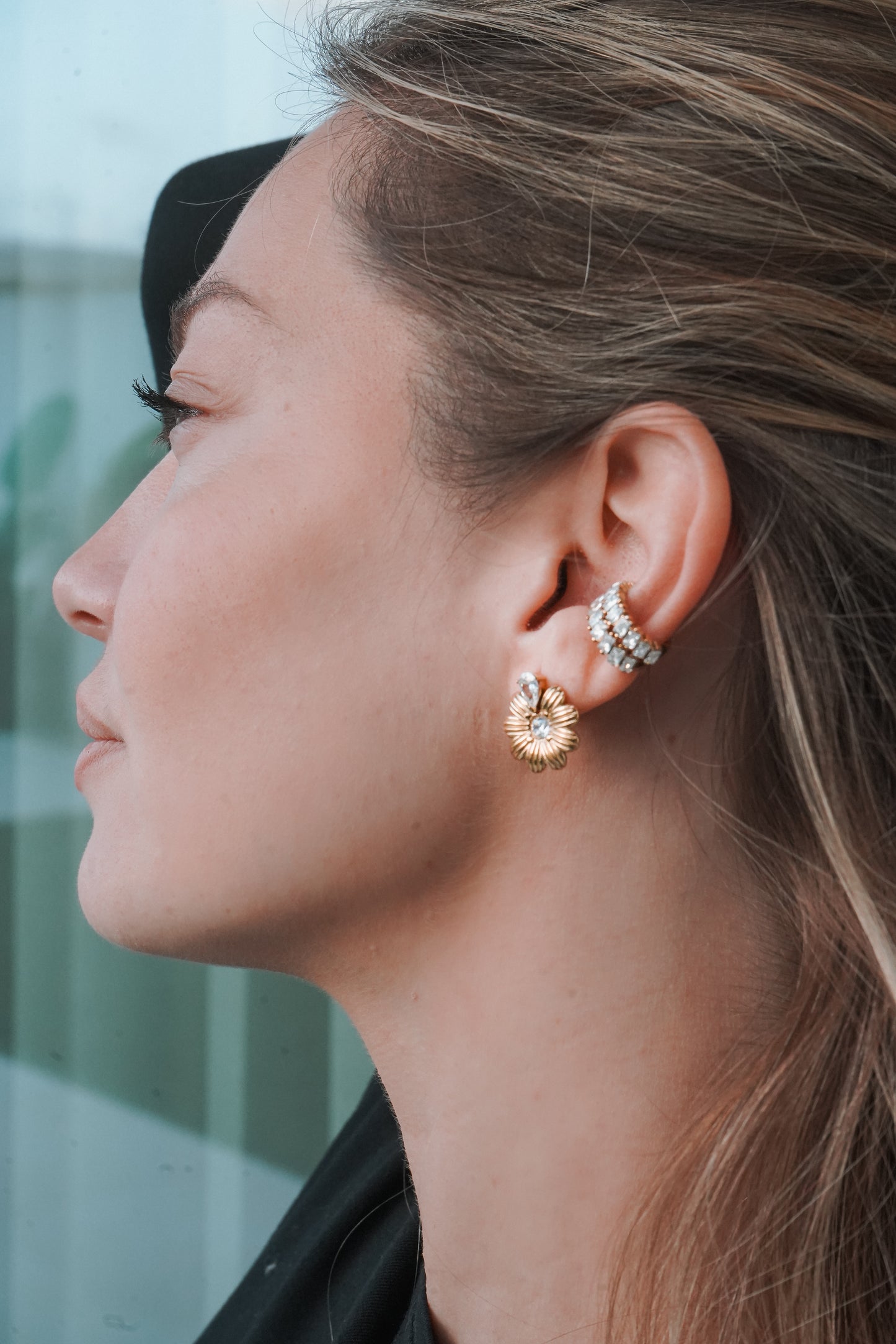 Brincos Flor em Aço Inoxidável com Zircónias- Sienna’s Flowers